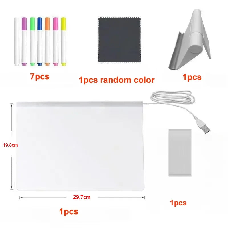 Magic LED Drawing Board with 7 Pens